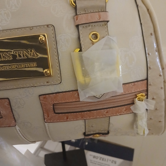 Miss Tina Cream and Tan Satchel - Picture 5 of 11